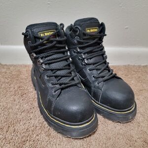 Dr. Martens Black Steel Toe Work Boots Size 7L/6M/38